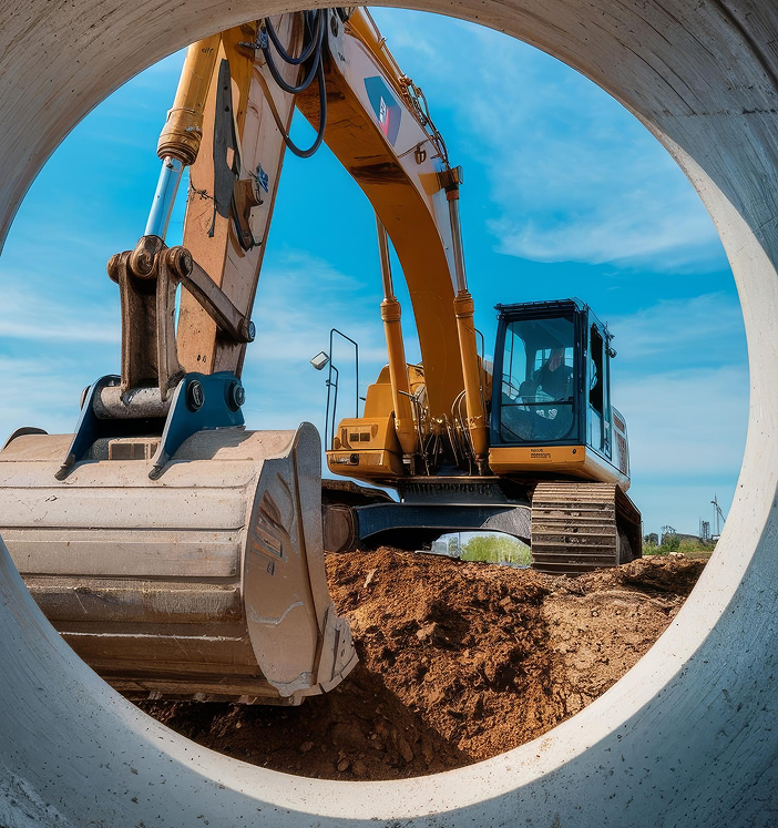 Cimentaciones grua agarrando tierra en Murcia